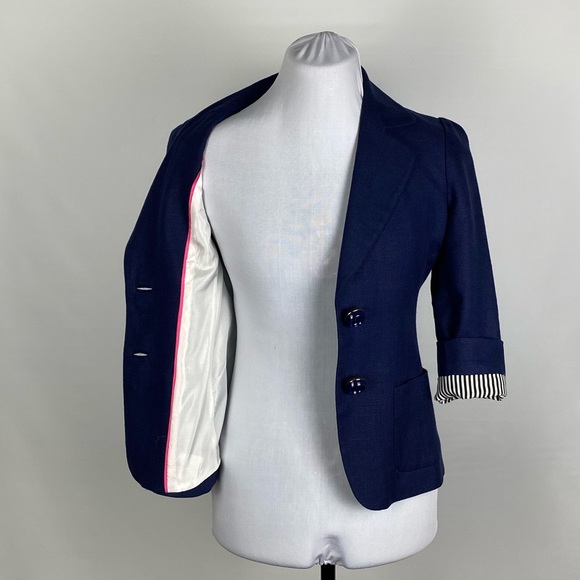 EUC Kate Spade Alix Blazer in French Navy Size 0 - Picture 7 of 8